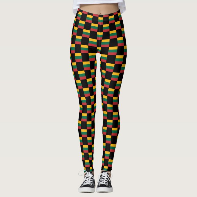 Muster für überprüfte litauische Flaggen Leggings (Vorderseite)