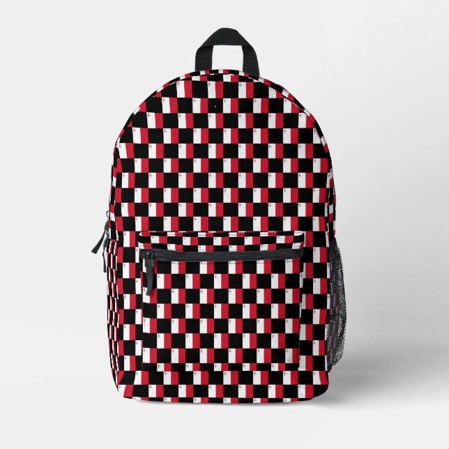 Muster für überprüfte maltesische Flagge Bedruckter Rucksack (Vorderseite)
