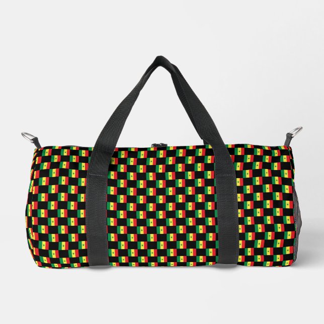 Muster für überprüfte senegalesische Flagge Duffle Bag (Vorderseite)