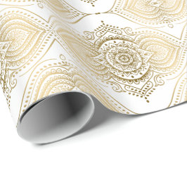Muster für Verzierte Spitzen-Teardrops aus Gold un Geschenkpapier