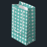 Muster für Vintage, Aquamarine grüne geometrische  Kleine Geschenktüte<br><div class="desc">Geschenktasche für Vintage Minze Aquamarine geometrische Punkte</div>