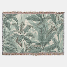 Muster für Vintage botanische Blätter von Sage Gre Decke