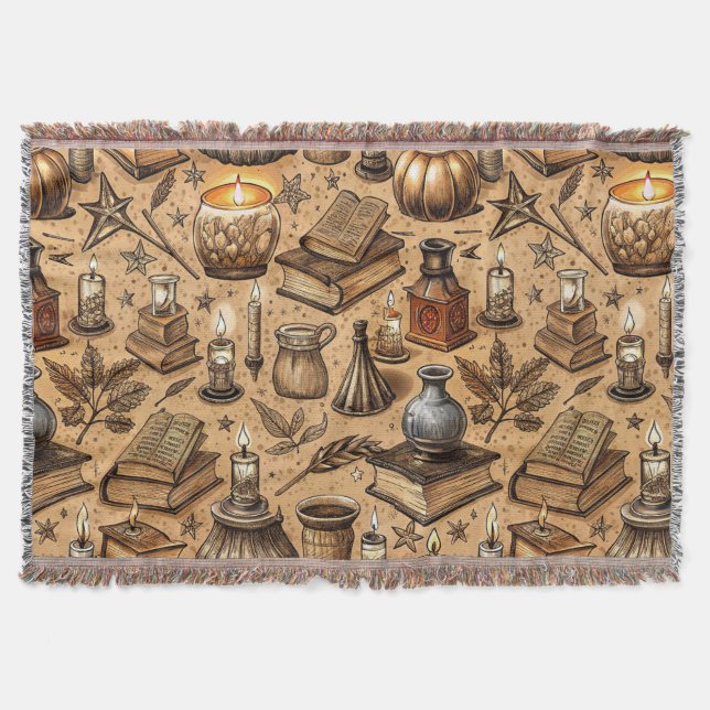 Muster für Vintage Hexerei und Kerzen (2) Decke (Vorderseite)