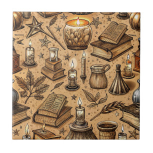 Muster für Vintage Hexerei und Kerzen (2) Fliese