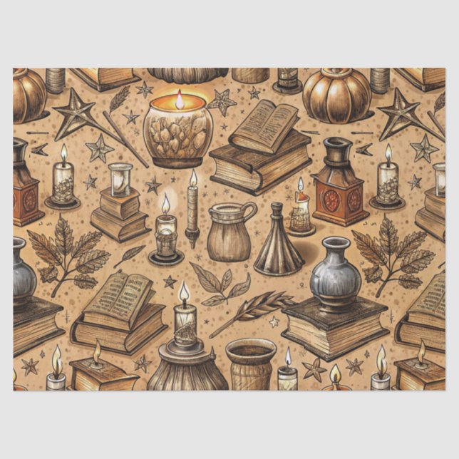 Muster für Vintage Hexerei und Kerzen (2) Seidenpapier (Vorderseite)