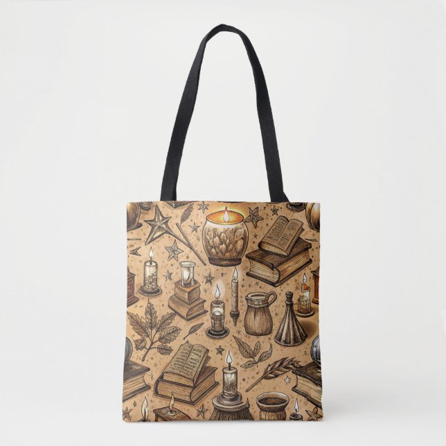 Muster für Vintage Hexerei und Kerzen (2) Tasche (Vorderseite)