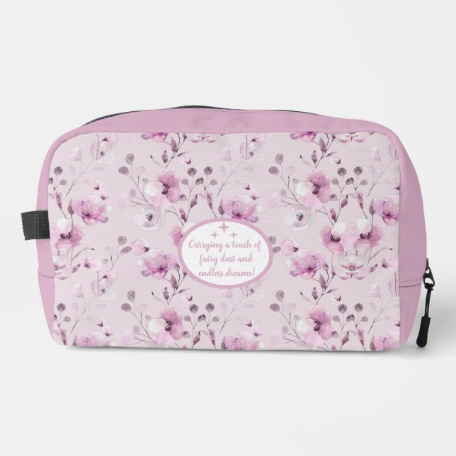 Muster für Vintage Lila Blume Waschbeutel (Vorderseite)
