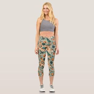 Muster für Vintage Raumfahrzeug-Raketenschiffe - K Capri Leggings