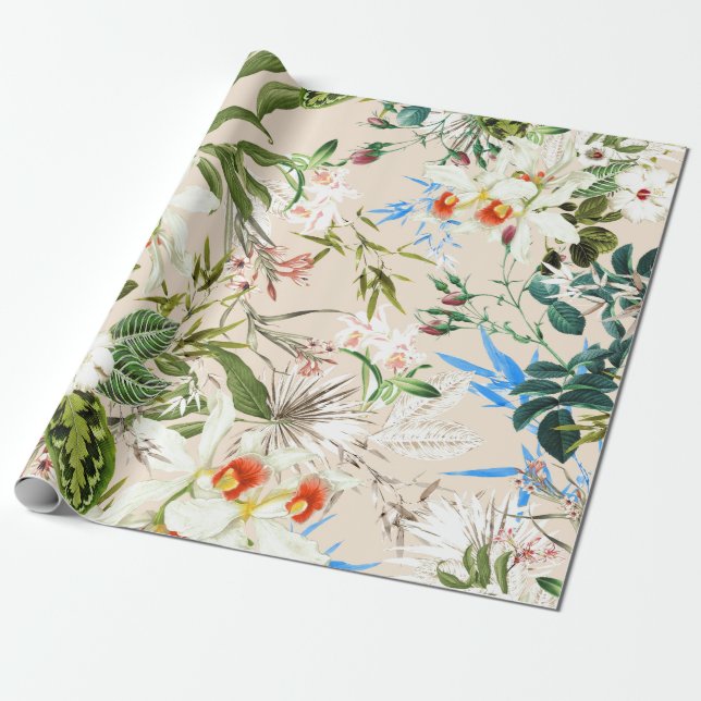 Muster für Vintage Wildblumen Geschenkpapier (Ungerollt)