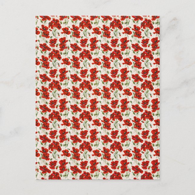 Muster für Vintages Mohnmuster 1911 Postkarte (Vorderseite)