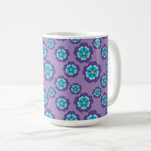 Muster für Violet Blue Flowers Kaffeetasse
