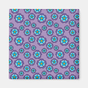 Muster für Violet Blue Flowers Magnet