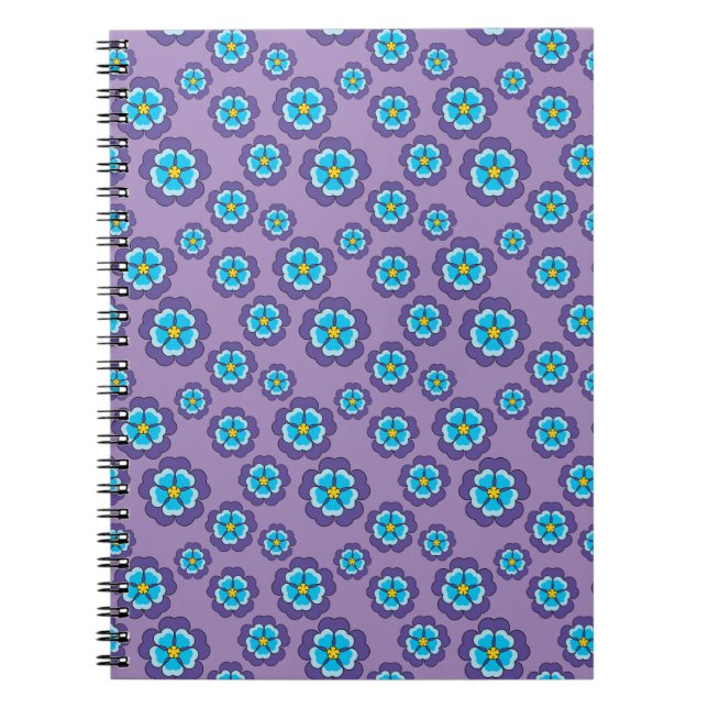 Muster für Violet Blue Flowers Notizblock (Vorderseite)