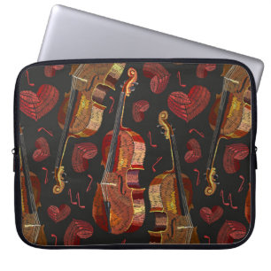 Muster für Violin Red Heart Music Laptopschutzhülle