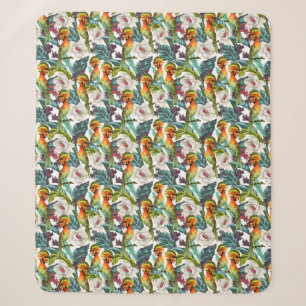 Muster für Vögel und exotische Blume Sherpadecke