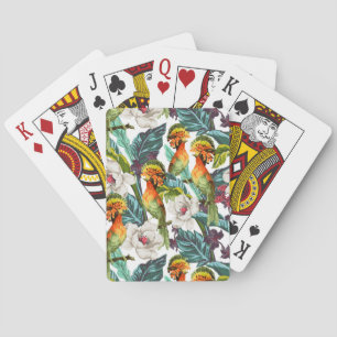Muster für Vögel und exotische Blume Spielkarten