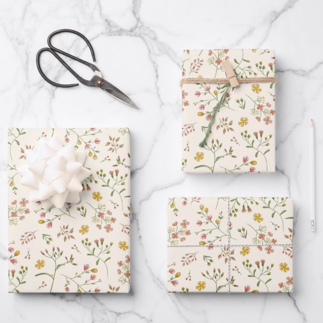 Muster für Wasserfarben Geschenkpapier Set (Vorderseite)
