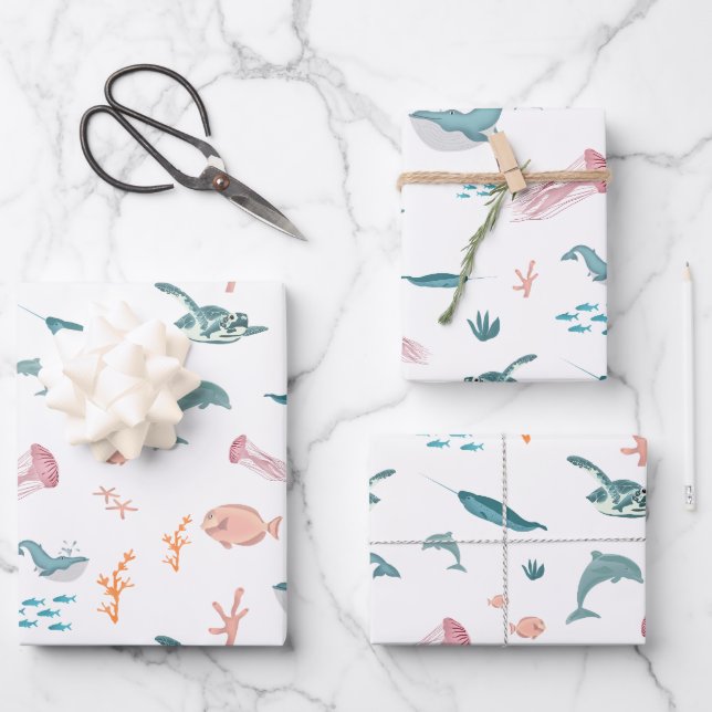 Muster für Wasserfarben Geschenkpapier Set (Vorderseite)