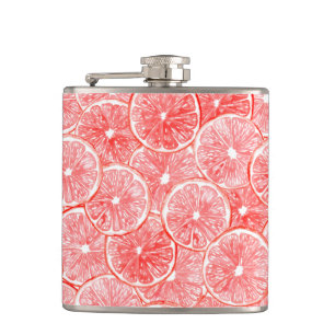 Muster für Wasserfarben-Grapefruits Flachmann