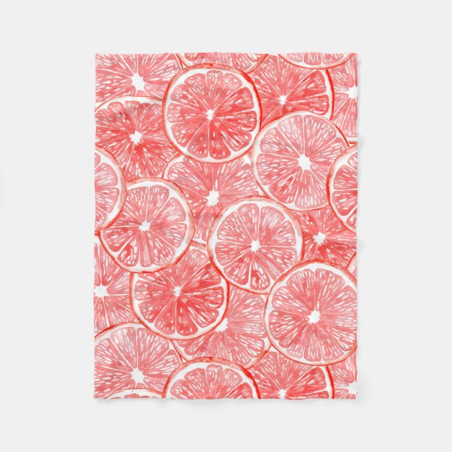 Muster für Wasserfarben-Grapefruits Fleecedecke (Vorderseite)