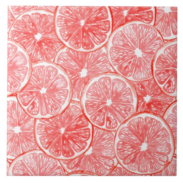 Muster für Wasserfarben-Grapefruits Fliese (Vorderseite)
