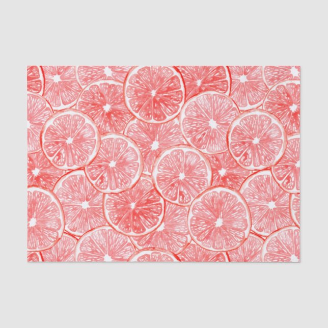Muster für Wasserfarben-Grapefruits Seidenpapier (Vorderseite)