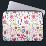 Muster für Wasserfarben Laptopschutzhülle<br><div class="desc">Ein hübsches,  modernes Aquarellbild von Blume und Blätter in kräftigen Farben,  verstreut auf weißem Hintergrund. Originelle Kunst von Nic Squirrell.</div>