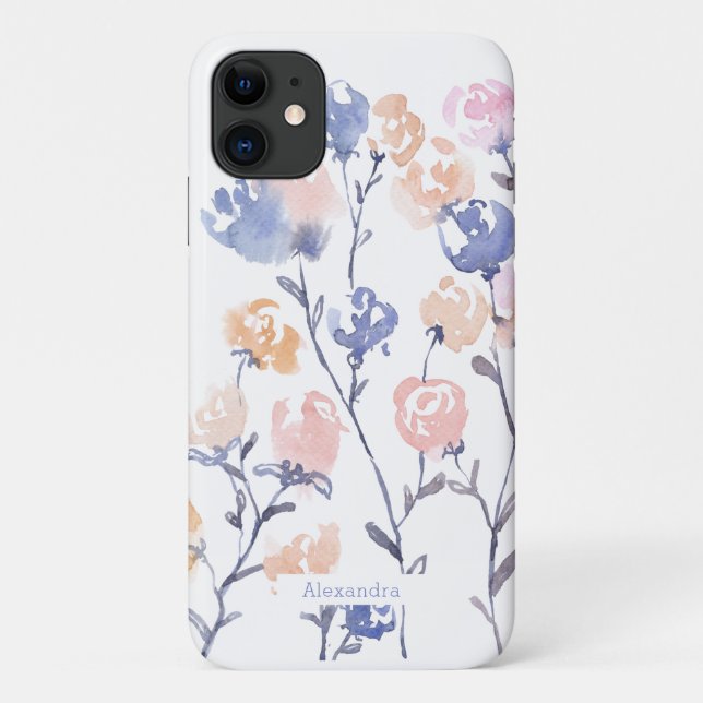 Muster für Wasserfarben mit Flor-Farbe für individ Case-Mate iPhone Hülle (Rückseite)