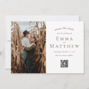 Muster für Wasserfarben - QR und Foto Save The Date