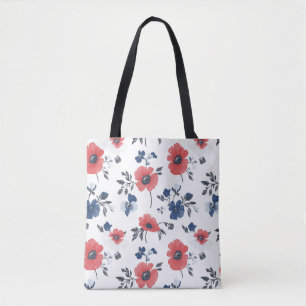 Muster für Wasserfarben - Rot, Blau und Weiß (2) Tasche
