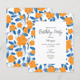 Muster für Wasserfarben und Blätter Einladung