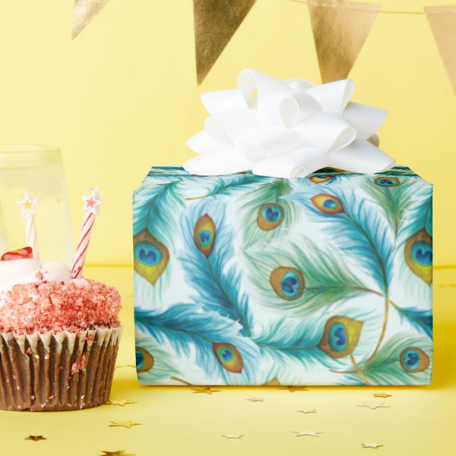 Muster für Wasserfarbenfederungen Geschenkpapier (Geburtstagsparty)