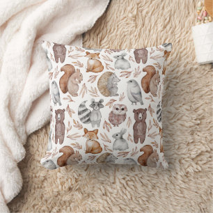 Muster für Watercolor Woodland Animals Kissen