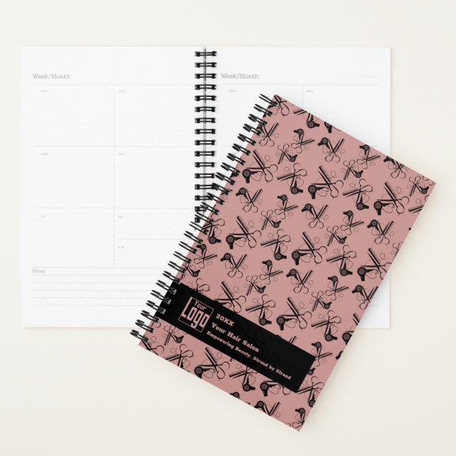 Muster für Werbehaar-Stylist-Tools Pink Schwarz Planer (Anzeige)