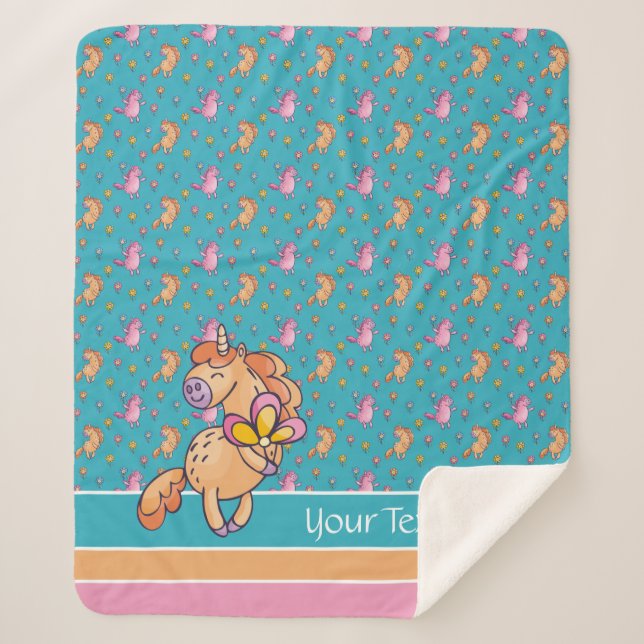 Muster für Whimsikhörner und Hübsche Blume Sherpadecke (Vorderseite)