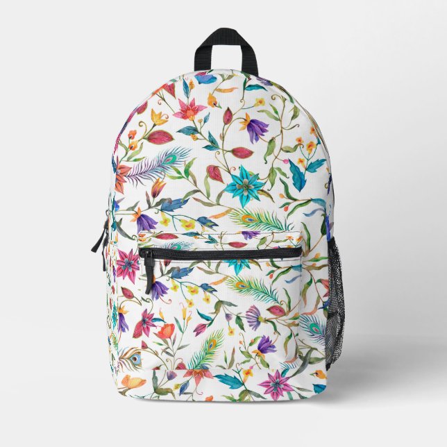 Muster für wild lebende Blume Bedruckter Rucksack (Vorderseite)