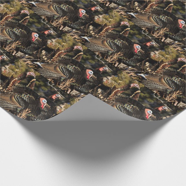 Muster für Wildtruthühner Geschenkpapier (Ecke)
