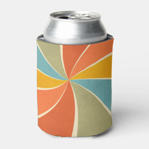 Muster für Wirbel im Retro-Hippie-Mixed Paint-Stil Dosenkühler