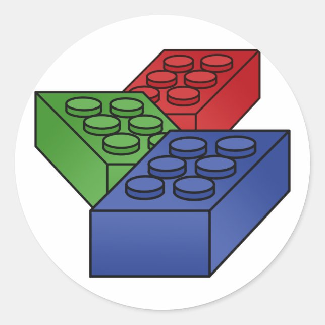 Muster - Gebäude-Blöcke hell Runder Aufkleber (Vorderseite)