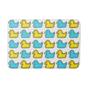 Muster Gelb und Blauer Duck Badematte