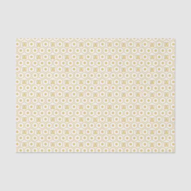 Muster Gelbe Biene und Honeycomb Seidenpapier (Vorderseite)