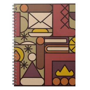 Muster: gemütlicher Abend. Vintage-Illustrationabs Notizblock