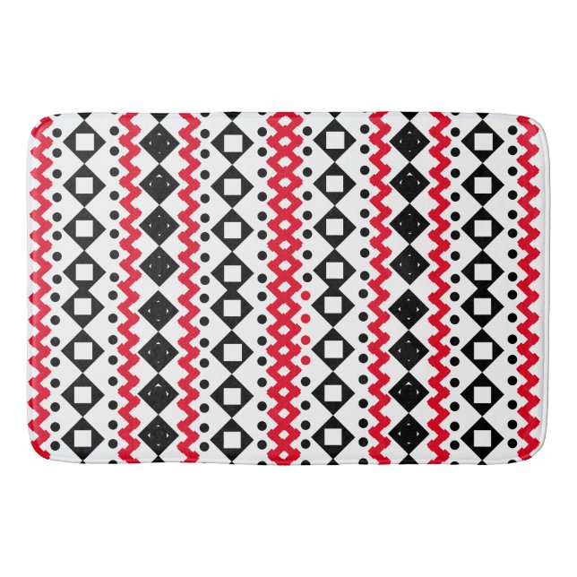 Muster geometrischer Art Schwarz und Weiß Badematte (Vorderseite)