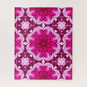 Muster geometrischer Blume in Burgund & Magenta