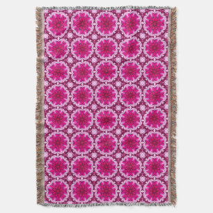 Muster geometrischer Blume in Burgund & Magenta Decke