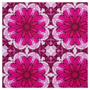 Muster geometrischer Blume in Burgund & Magenta Stoff