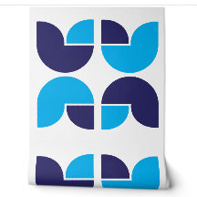 Muster geometrischer Tulips in Blau und Marine