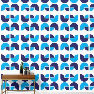 Muster geometrischer Tulips in Blau und Marine Tapete