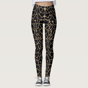 Muster Gold und Schwarze Linie Leggings