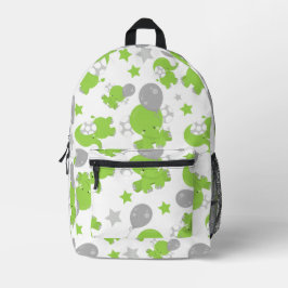 Muster grüner Elefanten, Niedliche Elefanten, Ster Bedruckter Rucksack